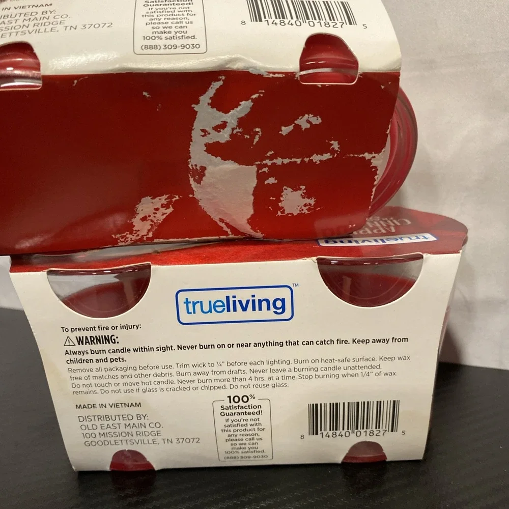 2 -2pk‎ True Living Apple Cinnamon Scented Candles